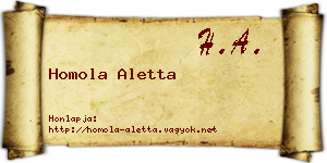 Homola Aletta névjegykártya